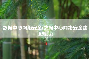 数据中心网络安全(数据中心网络安全建设规范)