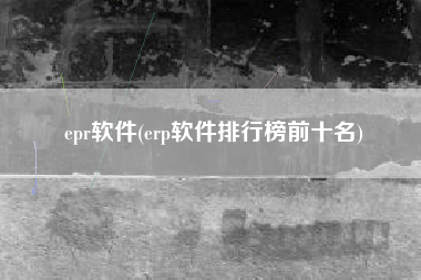 epr软件(erp软件排行榜前十名)
