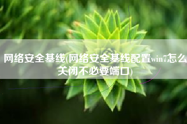 网络安全基线(网络安全基线配置win7怎么关闭不必要端口)