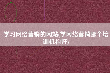 学习网络营销的网站(学网络营销哪个培训机构好)