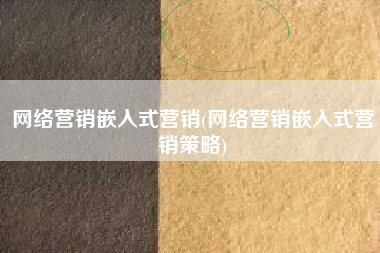 网络营销嵌入式营销(网络营销嵌入式营销策略)