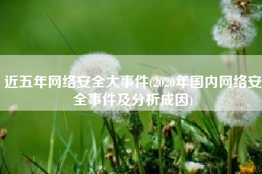 近五年网络安全大事件(2020年国内网络安全事件及分析成因)