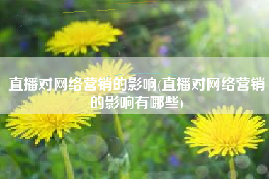 直播对网络营销的影响(直播对网络营销的影响有哪些)