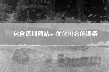 包含深圳网站seo优化排名的词条