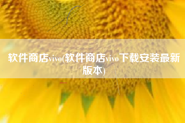 软件商店vivo(软件商店vivo下载安装最新版本)