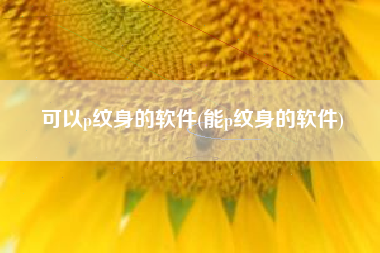 可以p纹身的软件(能p纹身的软件)