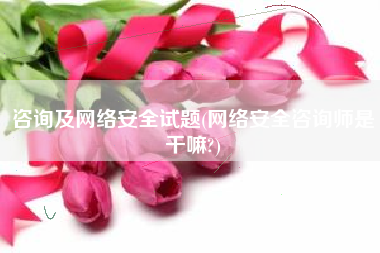 咨询及网络安全试题(网络安全咨询师是干嘛?)