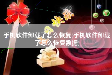 手机软件卸载了怎么恢复(手机软件卸载了怎么恢复数据)
