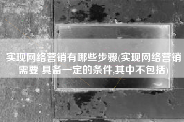 实现网络营销有哪些步骤(实现网络营销需要 具备一定的条件,其中不包括)