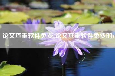论文查重软件免费(论文查重软件免费的)