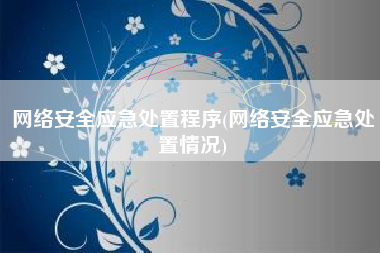 网络安全应急处置程序(网络安全应急处置情况)