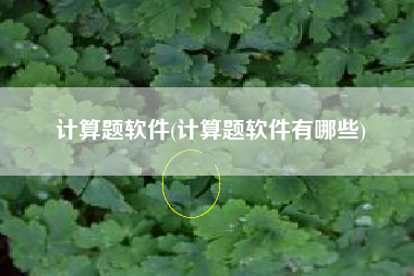 计算题软件(计算题软件有哪些)