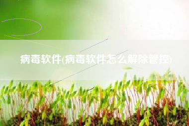 病毒软件(病毒软件怎么解除管控)
