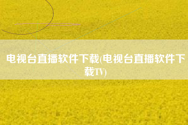 电视台直播软件下载(电视台直播软件下载TV)