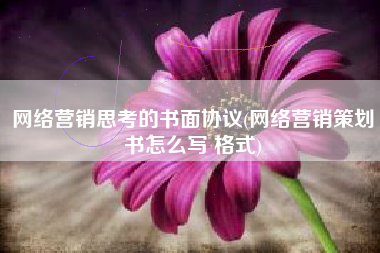 网络营销思考的书面协议(网络营销策划书怎么写 格式)