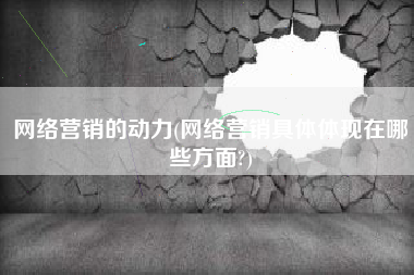 网络营销的动力(网络营销具体体现在哪些方面?)