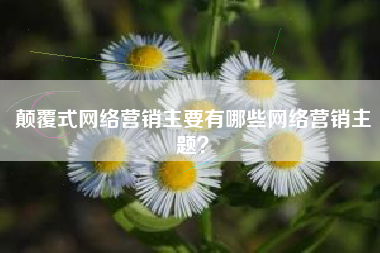 颠覆式网络营销主要有哪些网络营销主题？