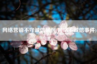网络营销不守诚信案例(网络不诚信事件)