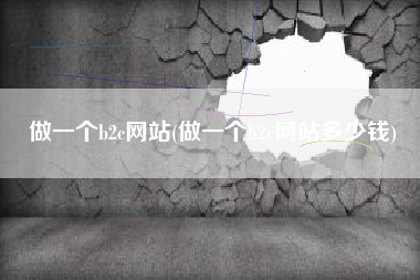 做一个b2c网站(做一个b2c网站多少钱)