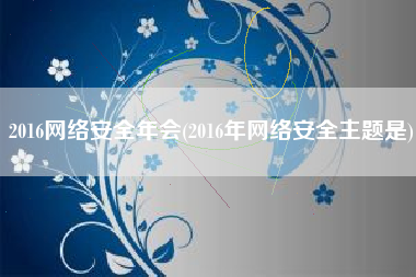 2016网络安全年会(2016年网络安全主题是)