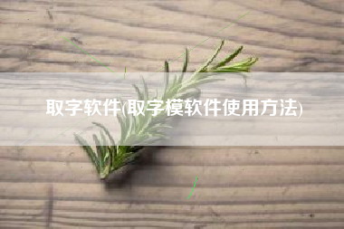 取字软件(取字模软件使用方法)