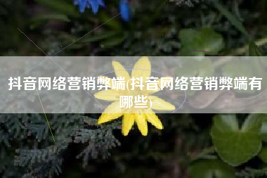 抖音网络营销弊端(抖音网络营销弊端有哪些)