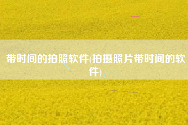 带时间的拍照软件(拍摄照片带时间的软件)