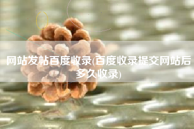 网站发帖百度收录(百度收录提交网站后多久收录)