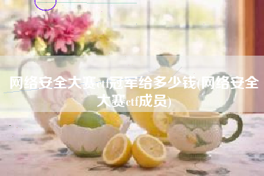 网络安全大赛ctf冠军给多少钱(网络安全大赛ctf成员)
