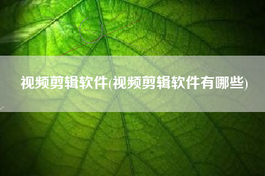 视频剪辑软件(视频剪辑软件有哪些)