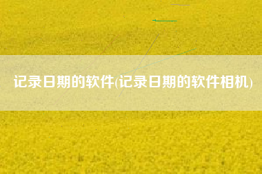 记录日期的软件(记录日期的软件相机)