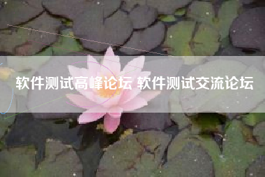 软件测试高峰论坛 软件测试交流论坛