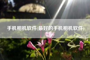 手机相机软件(最好的手机相机软件)