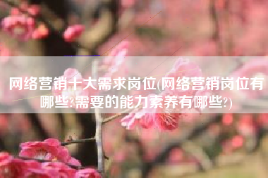 网络营销十大需求岗位(网络营销岗位有哪些?需要的能力素养有哪些?)
