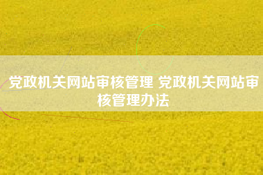 党政机关网站审核管理 党政机关网站审核管理办法