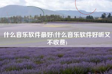 什么音乐软件最好(什么音乐软件好听又不收费)