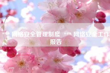 *** 网络安全管理制度  *** 网络安全工作报告