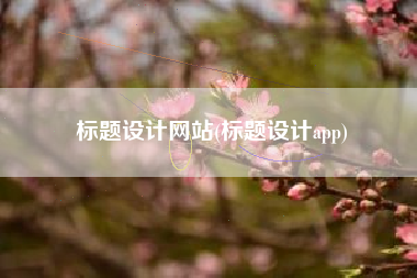 标题设计网站(标题设计app)