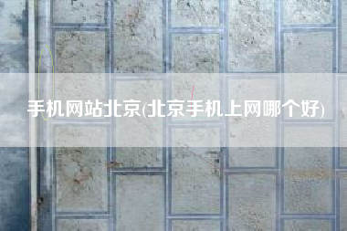 手机网站北京(北京手机上网哪个好)