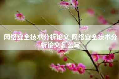 网络安全技术分析论文 网络安全技术分析论文怎么写