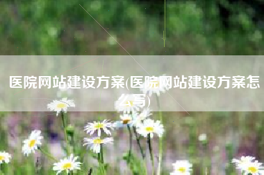 医院网站建设方案(医院网站建设方案怎么写)