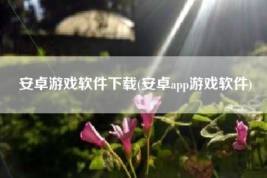 安卓游戏软件下载(安卓app游戏软件)
