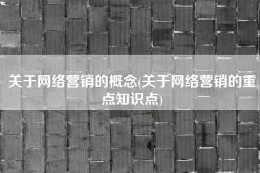 关于网络营销的概念(关于网络营销的重点知识点)