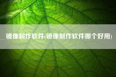 镜像制作软件(镜像制作软件哪个好用)