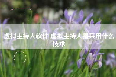 虚拟主持人软件 虚拟主持人是采用什么技术