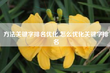 方法关键字排名优化 怎么优化关键字排名