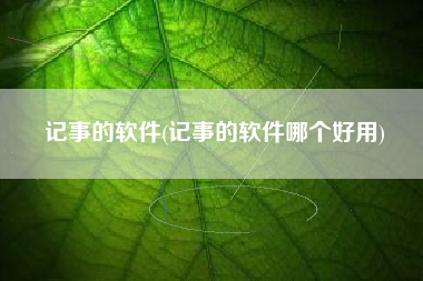 记事的软件(记事的软件哪个好用)