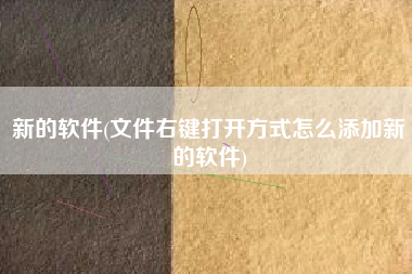 新的软件(文件右键打开方式怎么添加新的软件)