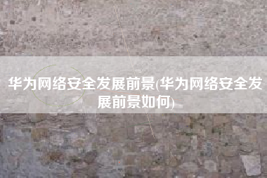 华为网络安全发展前景(华为网络安全发展前景如何)