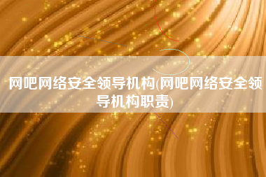 网吧网络安全领导机构(网吧网络安全领导机构职责)